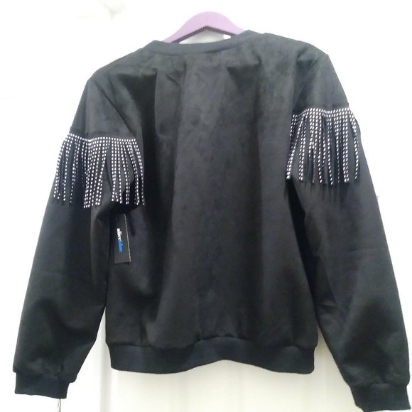 Faux Suede and Grommet Fringe Goth Rock Boho Shirt - Picture 2 of 4